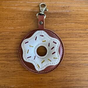 Portland Leather Donut Charm Pearl Donut Keychain Leather Bag FAST SHIP
